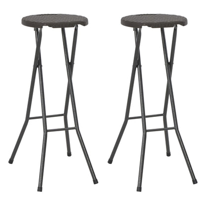Bar Chair | Set of 2 | Brown | HDPE | Standard | Foldable | Bar Stool