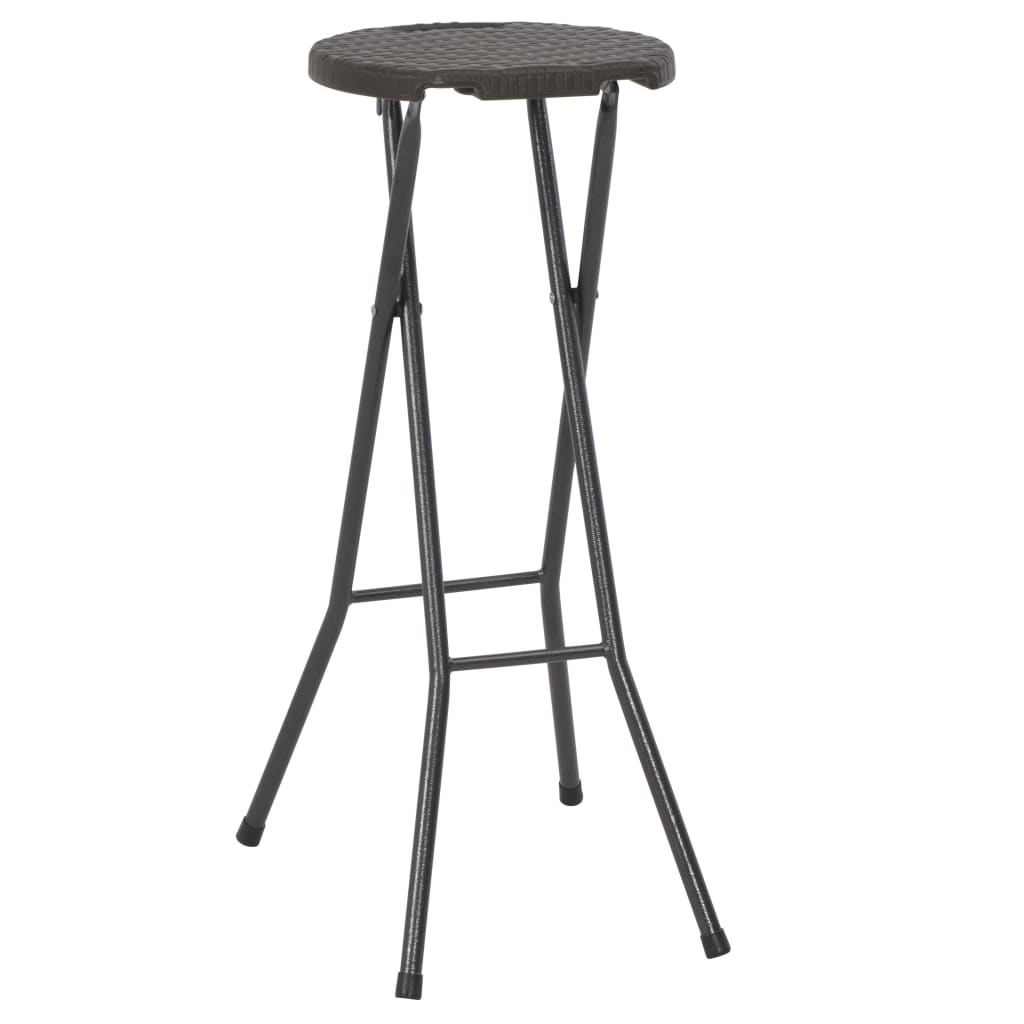 Bar Chair | Set of 2 | Brown | HDPE | Standard | Foldable | Bar Stool