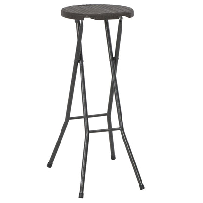 Bar Chair | Set of 2 | Brown | HDPE | Standard | Foldable | Bar Stool