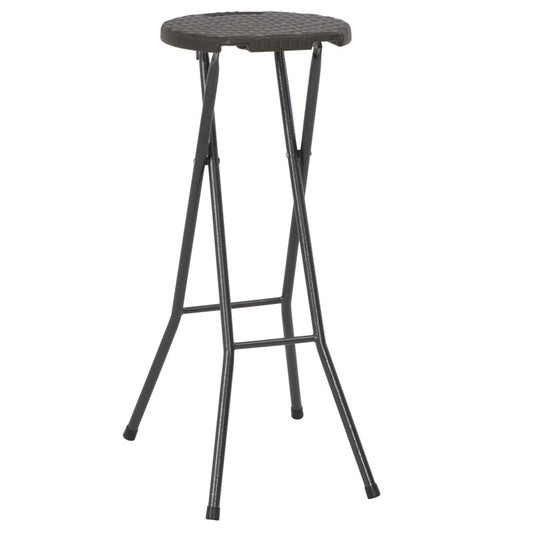 Bar Chair | Set of 2 | Brown | HDPE | Standard | Foldable | Bar Stool