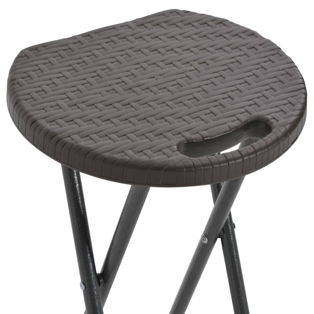 Bar Chair | Set of 2 | Brown | HDPE | Standard | Foldable | Bar Stool