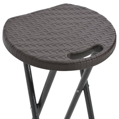 Bar Chair | Set of 2 | Brown | HDPE | Standard | Foldable | Bar Stool