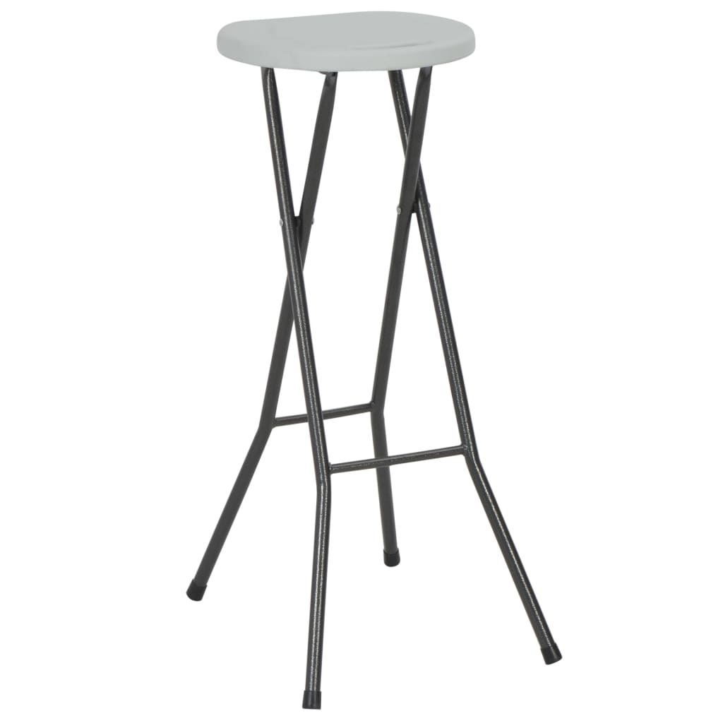 Bar Chair | Set of 2 | White | HDPE and powder-coated steel | Foldable