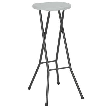 Bar Chair | Set of 2 | White | HDPE and powder-coated steel | Foldable