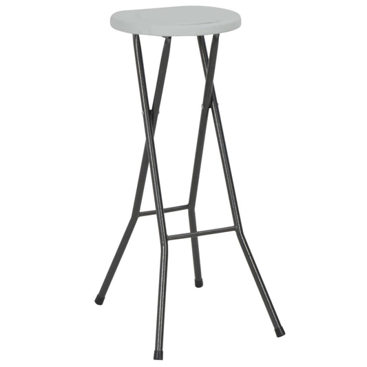 Bar Chair | Set of 2 | White | HDPE and powder-coated steel | Foldable