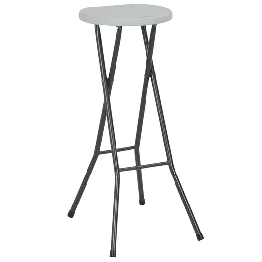 44562 vidaXL Folding Bar Stools 2 pcs HDPE and Steel White
