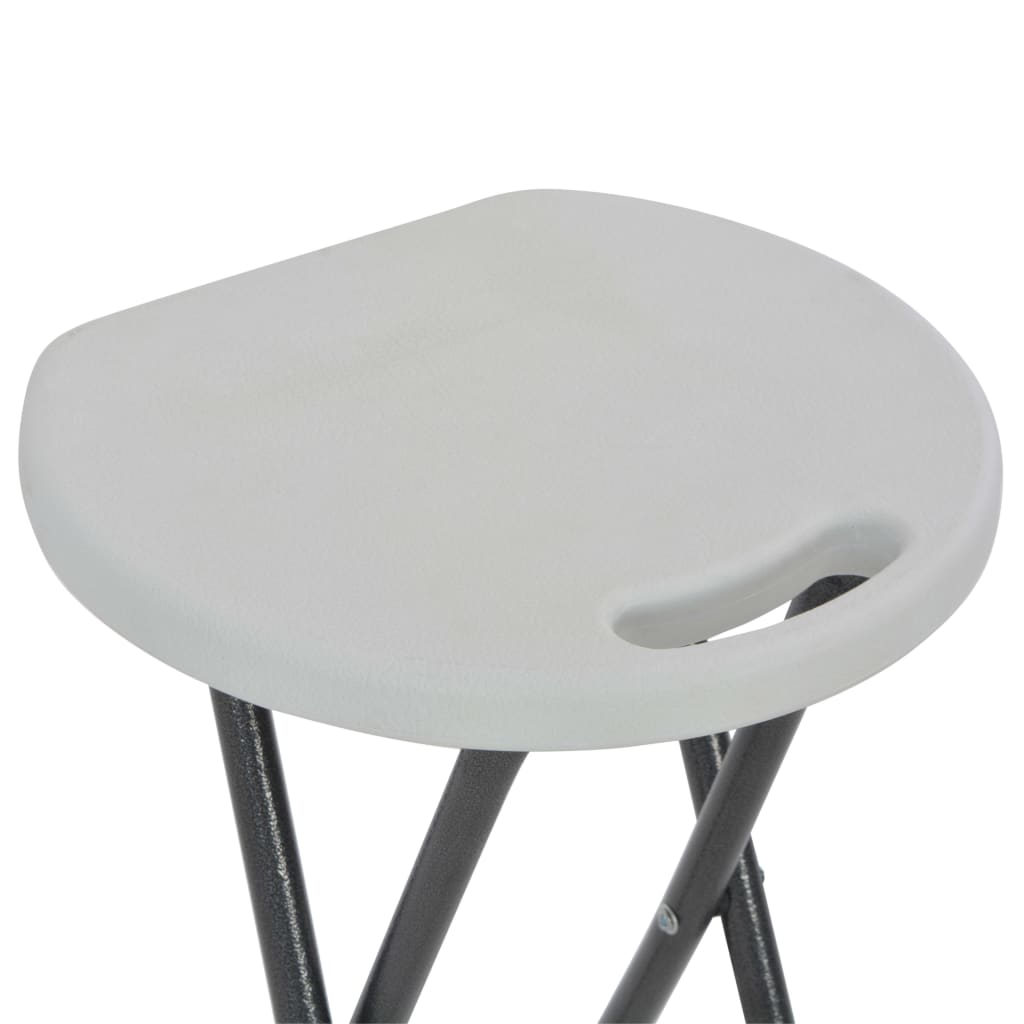 Bar Chair | Set of 2 | White | HDPE and powder-coated steel | Foldable