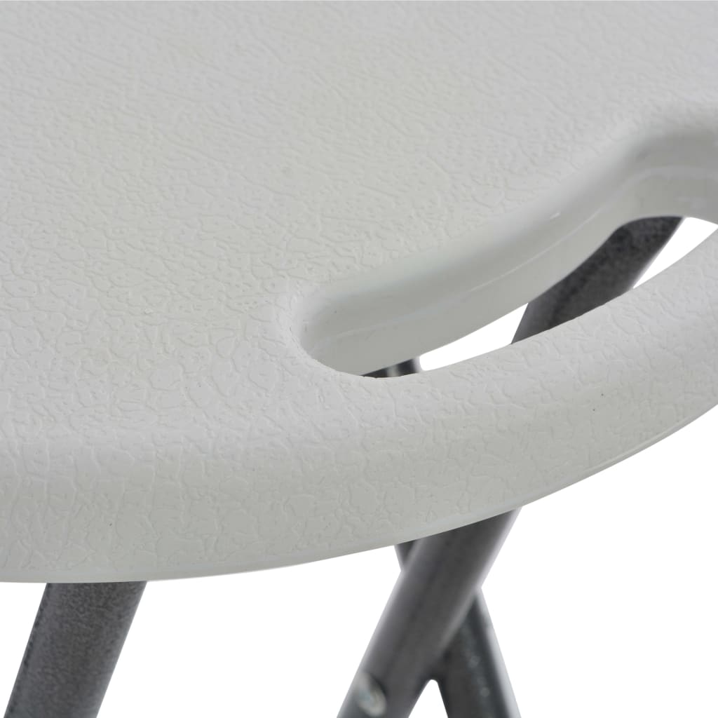 Bar Chair | Set of 2 | White | HDPE and powder-coated steel | Foldable