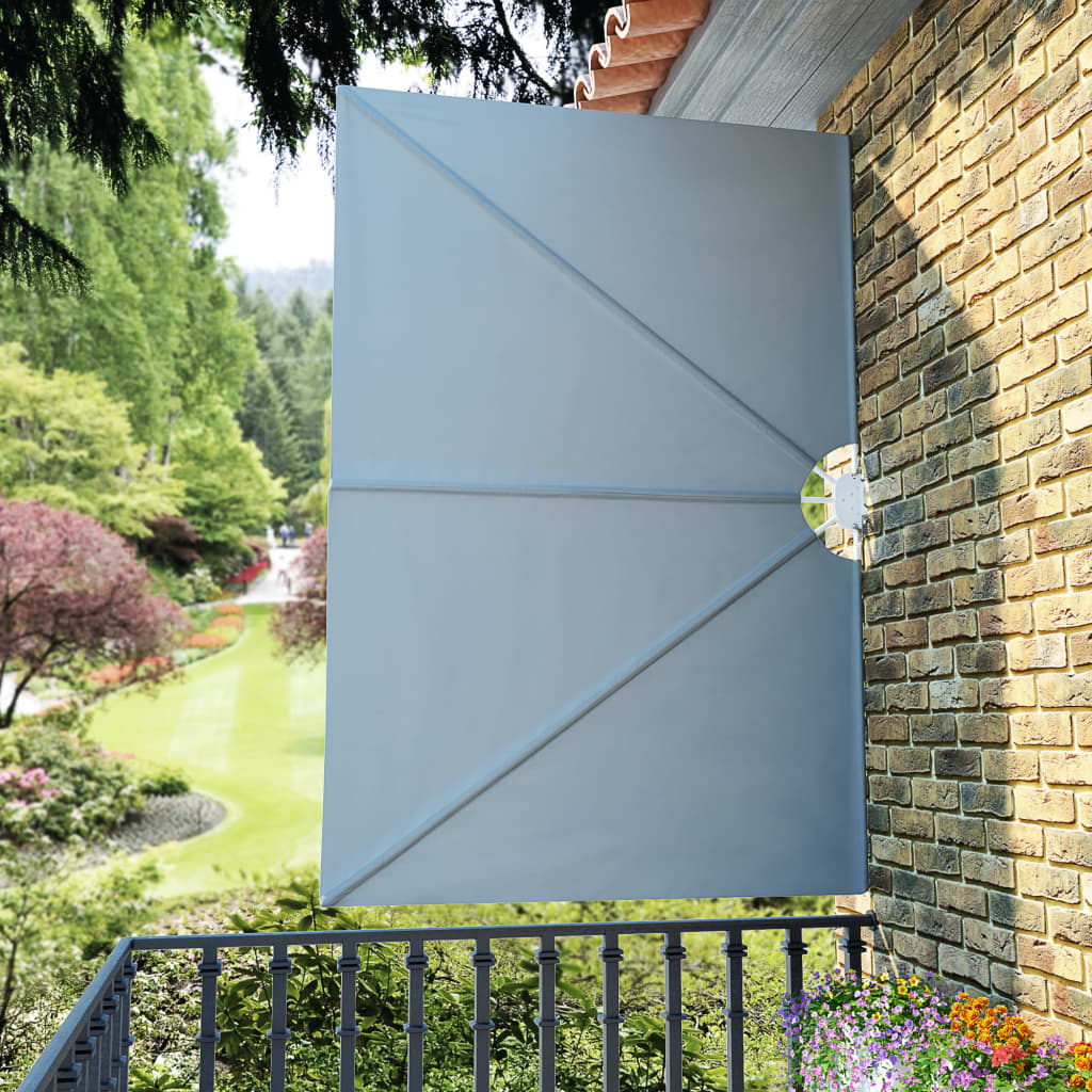 Collapsible Terrace Side Awning Grey 240x160 cm