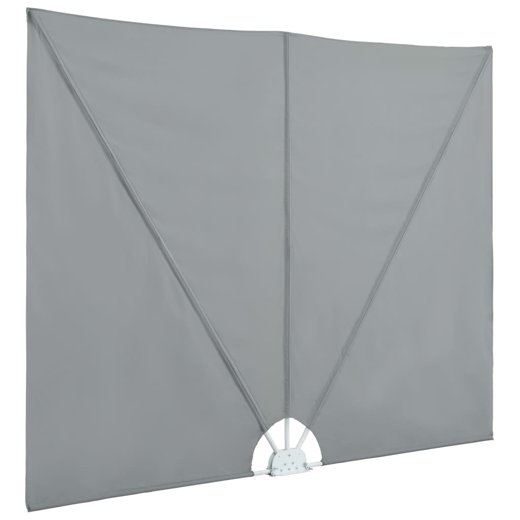 Collapsible Terrace Side Awning Grey 240x160 cm