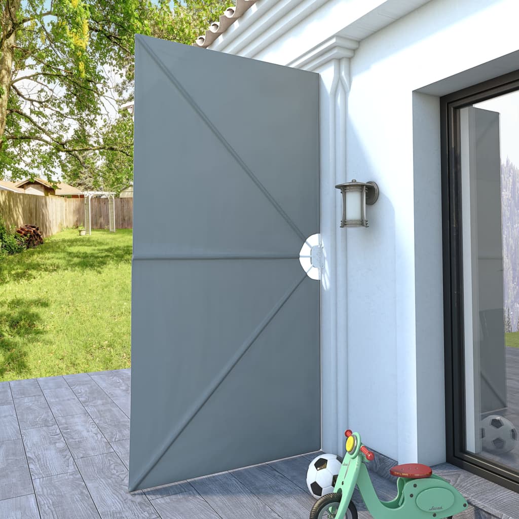 Collapsible Terrace Side Awning Grey 300x150 cm