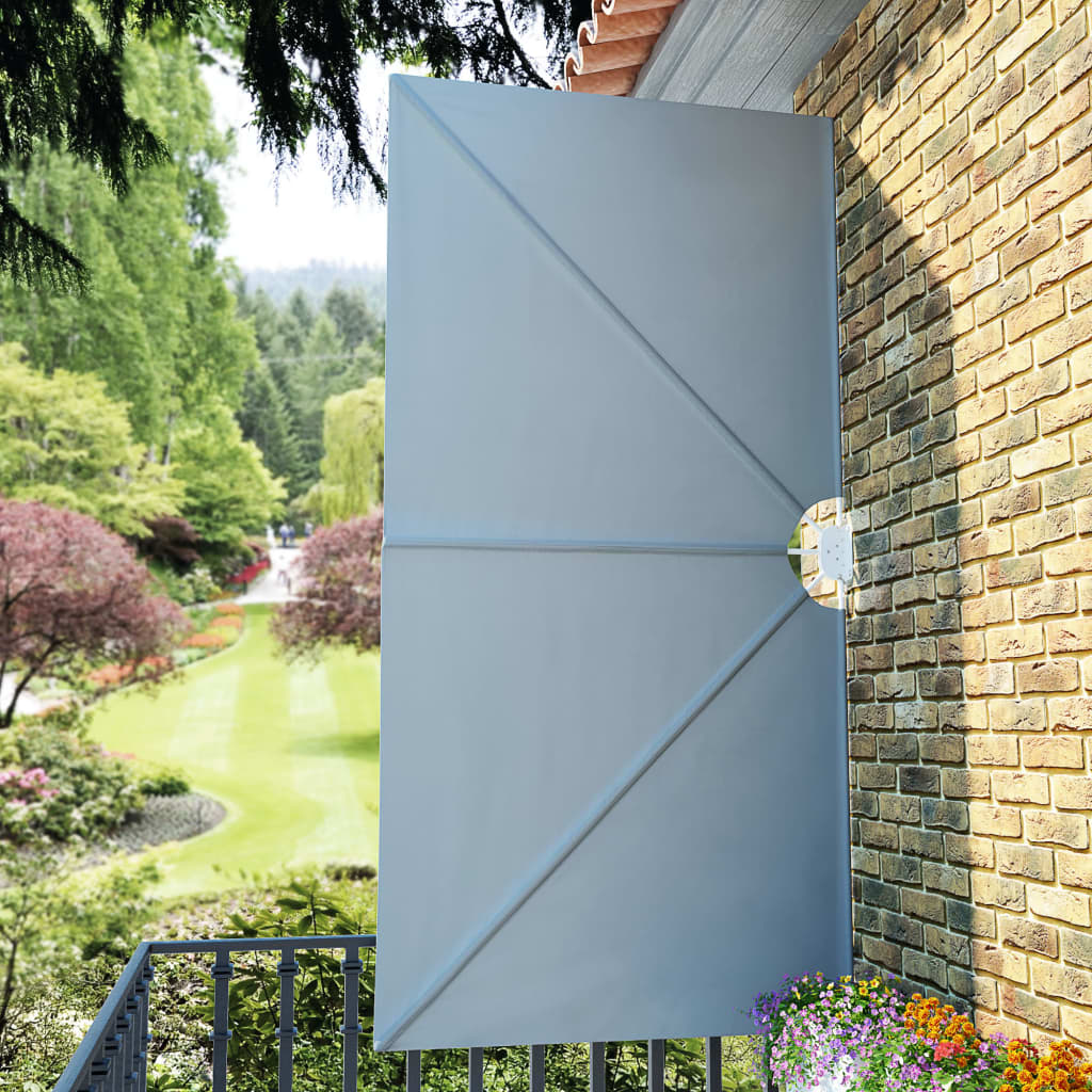 Collapsible Terrace Side Awning Grey 300x150 cm