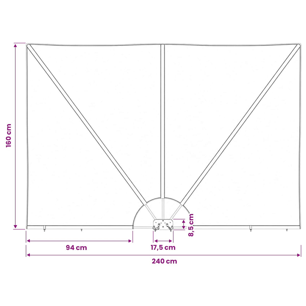 44567 vidaXL Collapsible Terrace Side Awning Cream 240x160 cm
