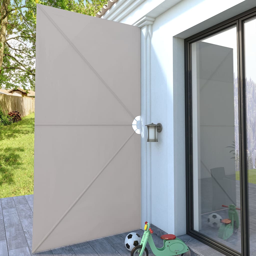 Collapsible Terrace Side Awning Cream 400x200 cm