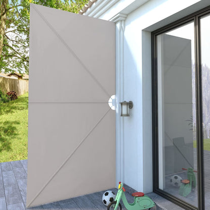 Collapsible Terrace Side Awning Cream 400x200 cm
