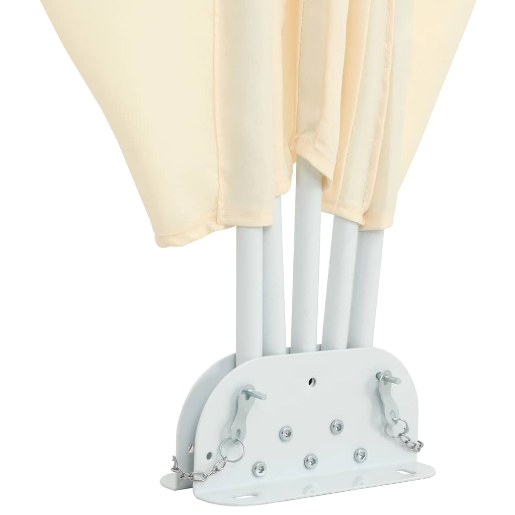 44570 vidaXL Collapsible Terrace Side Awning Cream 400x200 cm