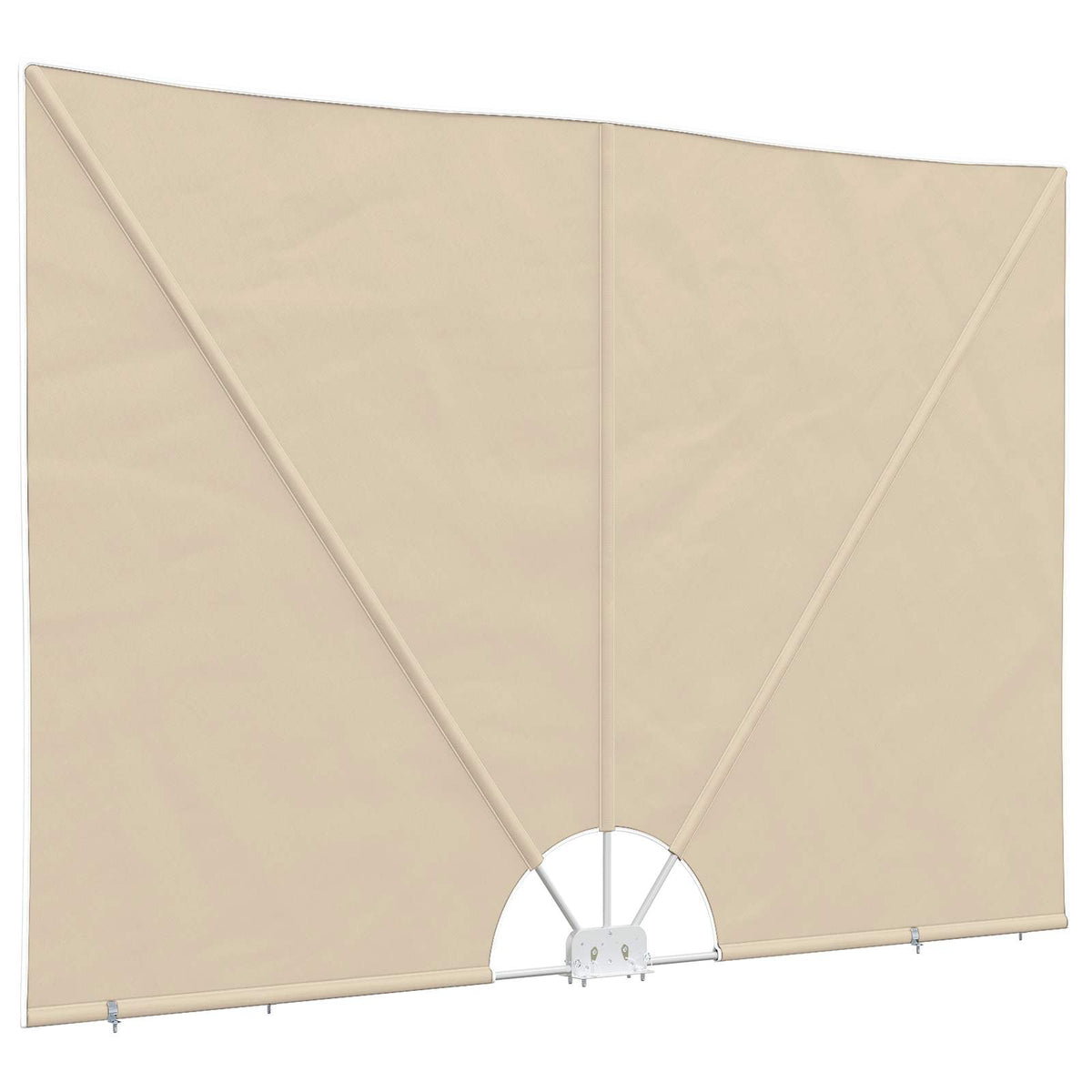 44570 vidaXL Collapsible Terrace Side Awning Cream 400x200 cm