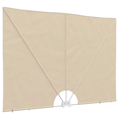 44570 vidaXL Collapsible Terrace Side Awning Cream 400x200 cm