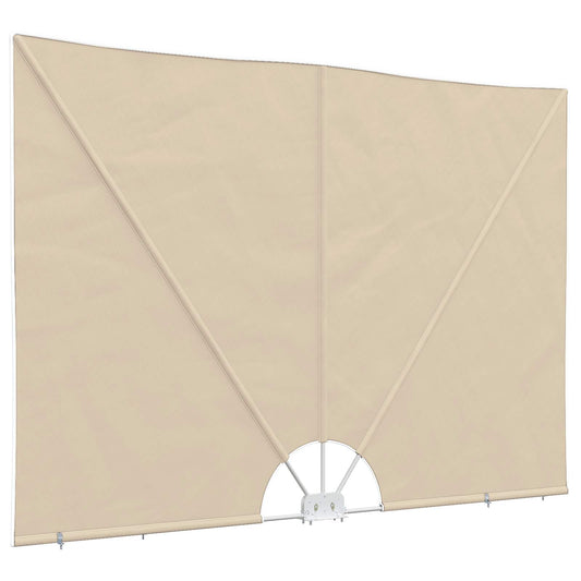 44570 vidaXL Collapsible Terrace Side Awning Cream 400x200 cm