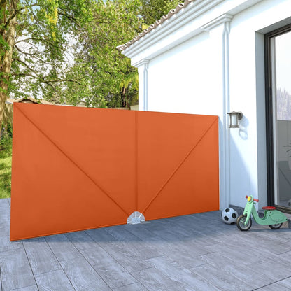 44574 vidaXL Collapsible Terrace Side Awning Terracotta 400x200 cm