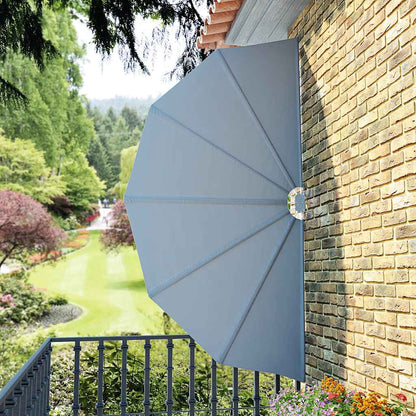 Collapsible Terrace Side Awning Grey 160 cm