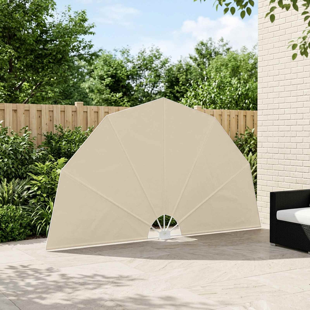 44578 vidaXL Collapsible Terrace Side Awning Cream 200 cm
