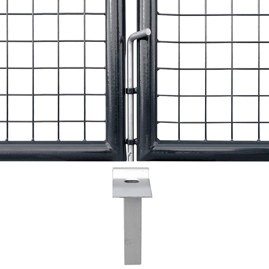 Mesh Garden Gate Galvanised Steel 300x75 cm Grey