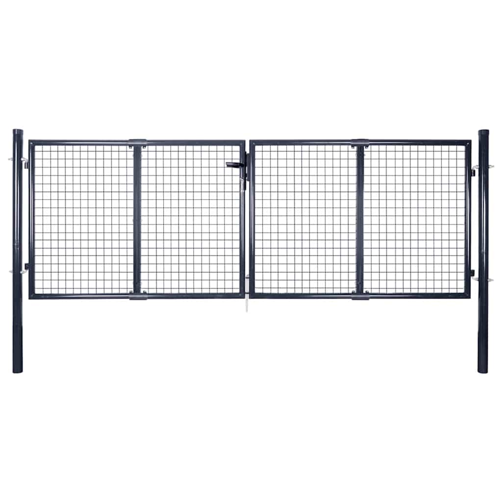 Mesh Garden Gate Galvanised Steel 300x100 cm Grey