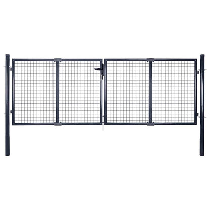 Mesh Garden Gate Galvanised Steel 300x100 cm Grey