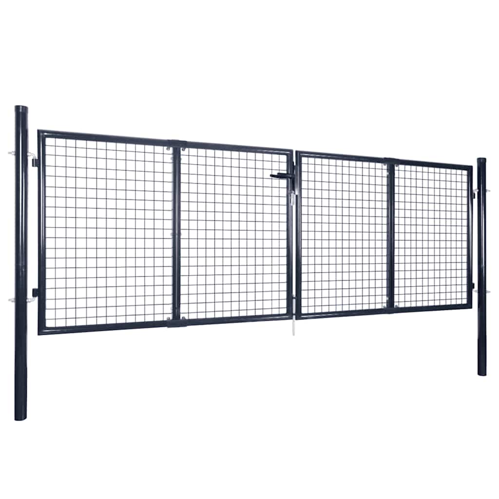 Mesh Garden Gate Galvanised Steel 300x100 cm Grey
