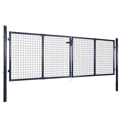 Mesh Garden Gate Galvanised Steel 300x100 cm Grey
