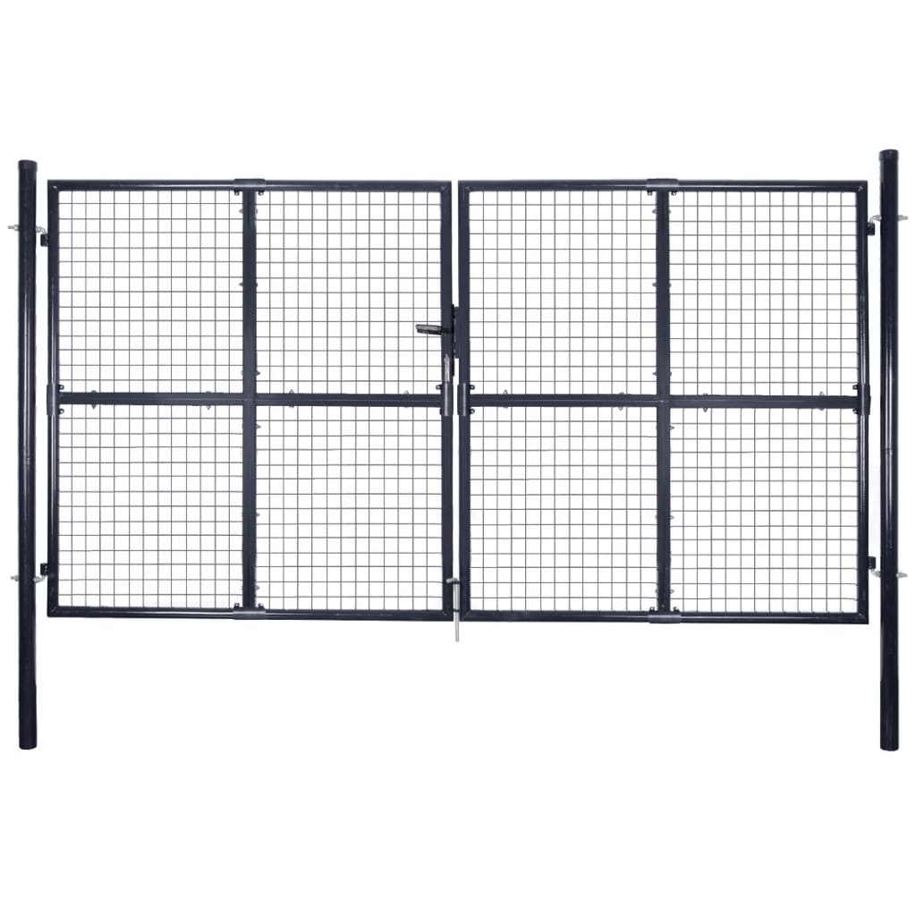Mesh Garden Gate Galvanised Steel 300x150 cm Grey