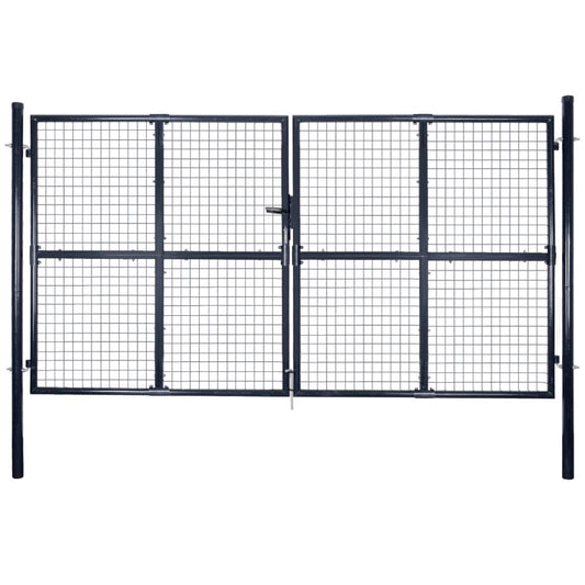 Mesh Garden Gate Galvanised Steel 300x150 cm Grey