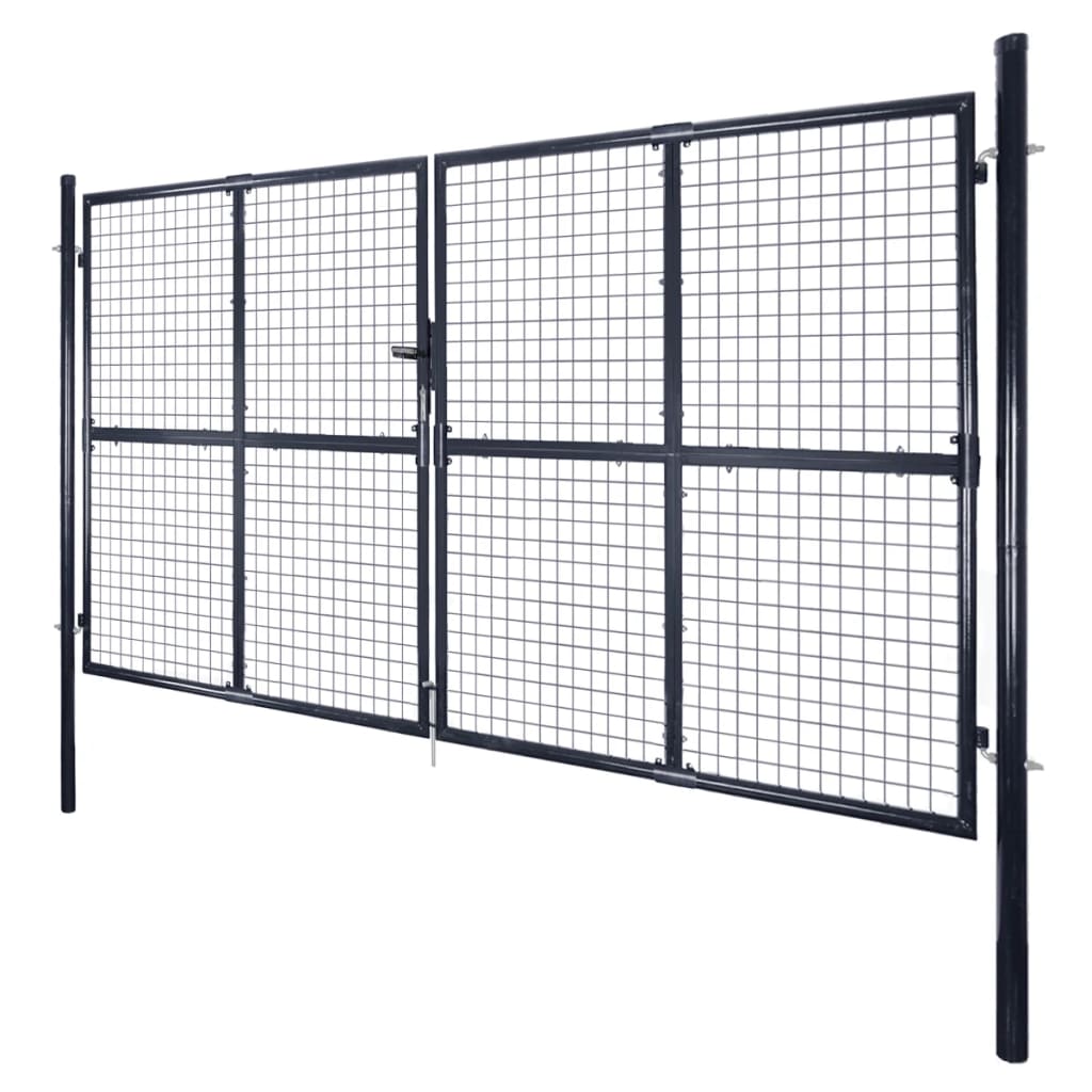 Mesh Garden Gate Galvanised Steel 300x150 cm Grey