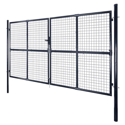 Mesh Garden Gate Galvanised Steel 300x150 cm Grey