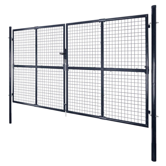 Mesh Garden Gate Galvanised Steel 300x150 cm Grey