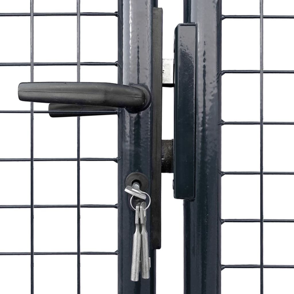 Mesh Garden Gate Galvanised Steel 300x150 cm Grey
