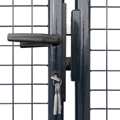 Mesh Garden Gate Galvanised Steel 300x150 cm Grey