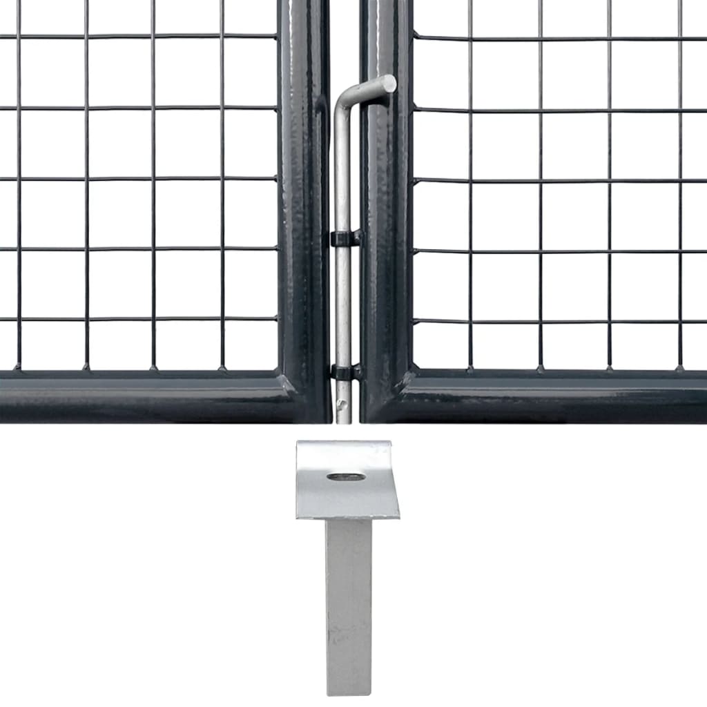 Mesh Garden Gate Galvanised Steel 300x150 cm Grey