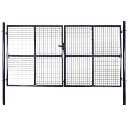 Mesh Garden Gate Galvanised Steel 300x175 cm Grey