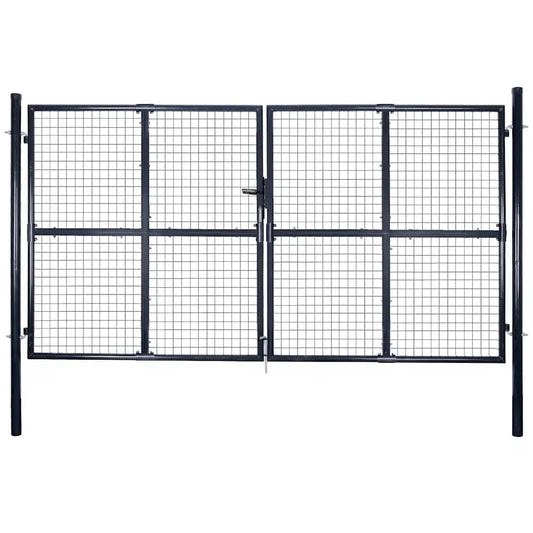 Mesh Garden Gate Galvanised Steel 300x175 cm Grey