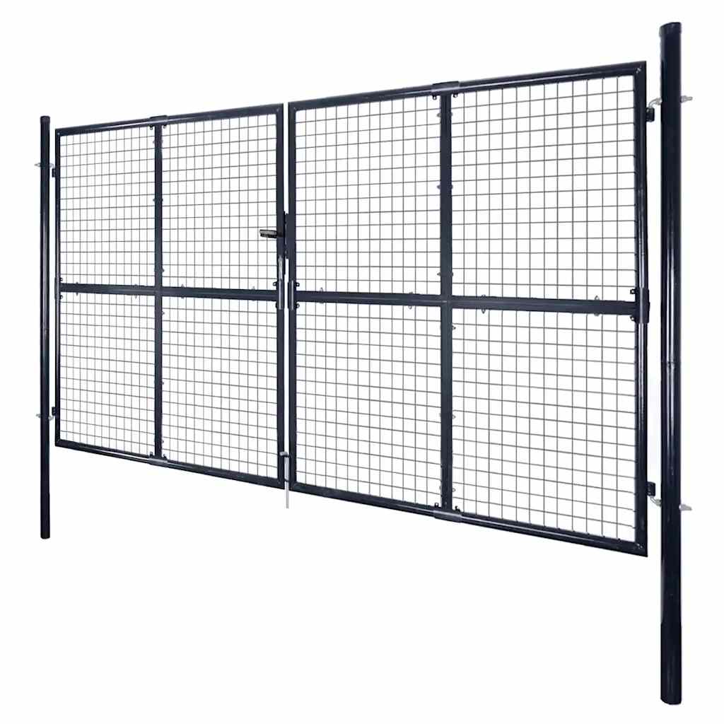 Mesh Garden Gate Galvanised Steel 300x175 cm Grey