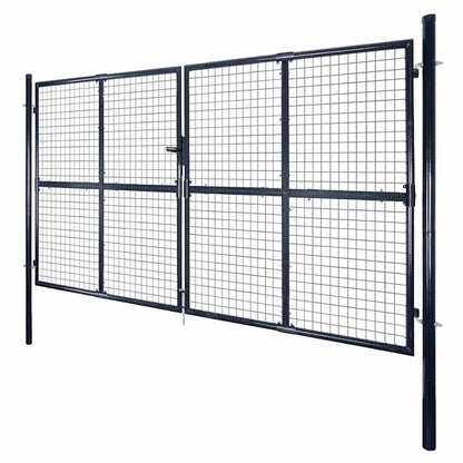 Mesh Garden Gate Galvanised Steel 300x175 cm Grey