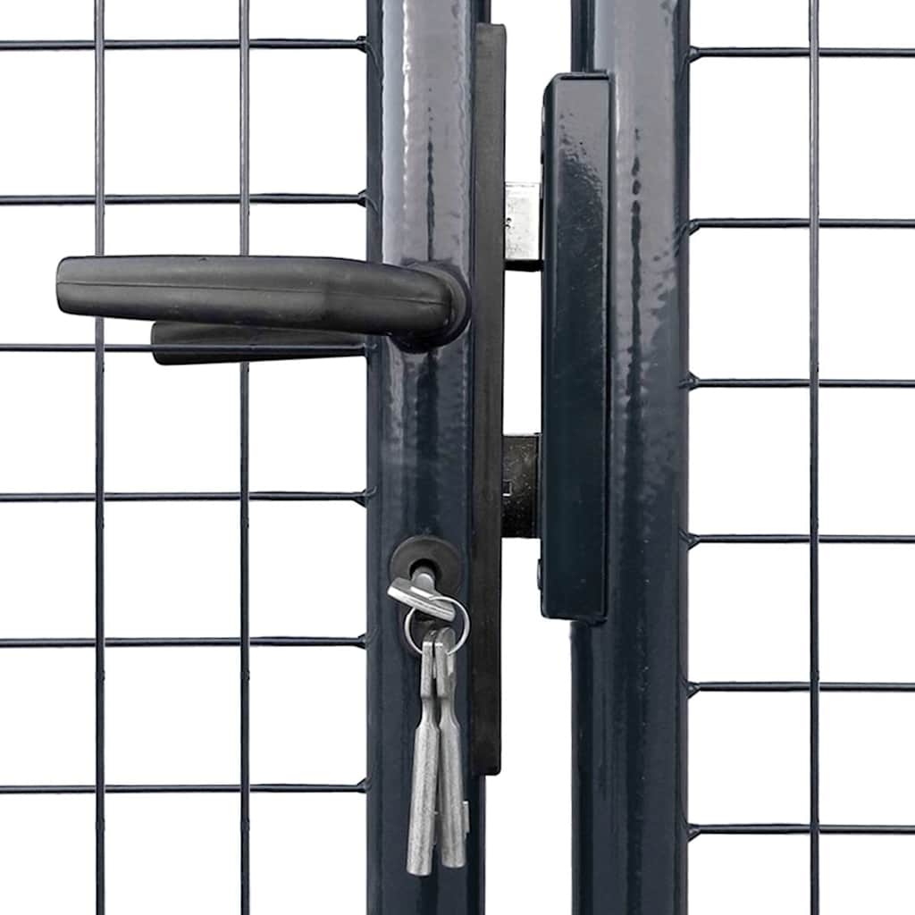Mesh Garden Gate Galvanised Steel 300x175 cm Grey