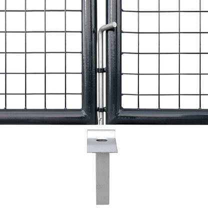 Mesh Garden Gate Galvanised Steel 300x175 cm Grey