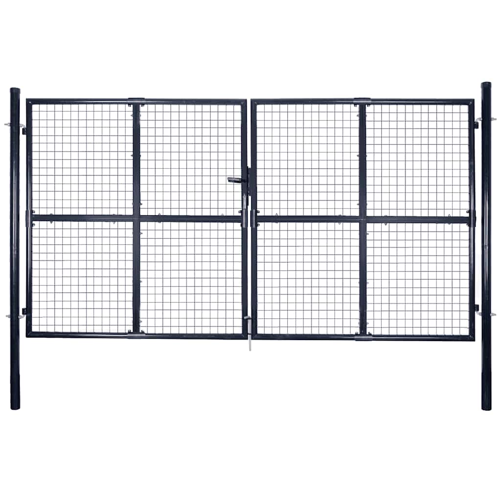 Mesh Garden Gate Galvanised Steel 300x200 cm Grey