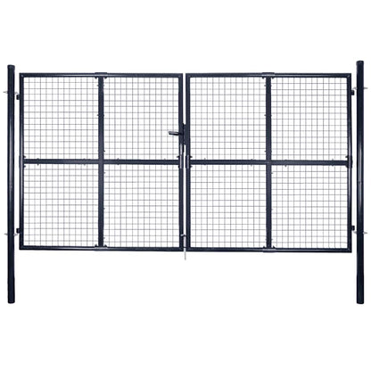Mesh Garden Gate Galvanised Steel 300x200 cm Grey