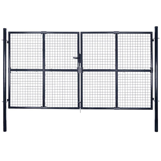 Mesh Garden Gate Galvanised Steel 300x200 cm Grey