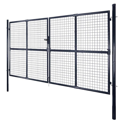 Mesh Garden Gate Galvanised Steel 300x200 cm Grey