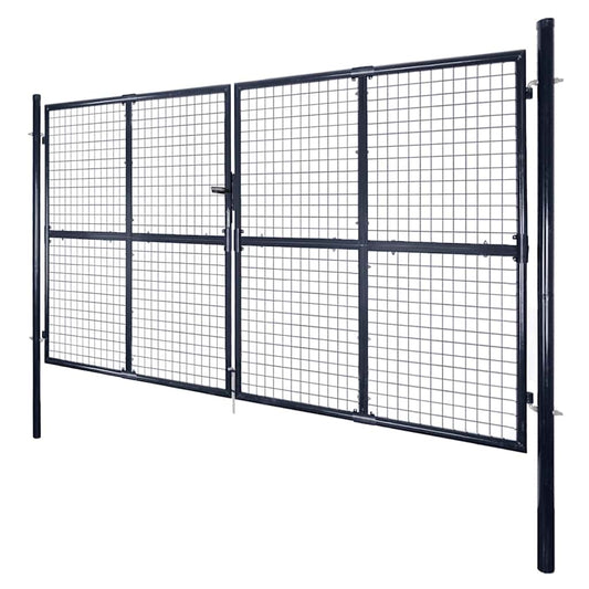 Mesh Garden Gate Galvanised Steel 300x200 cm Grey